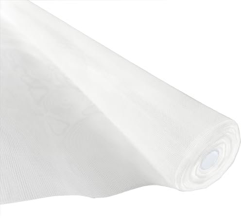 Moustiquaire Maille Fine 1.2x20m, Filet Protection Résistant aux UV Moustiquaire Auto Agrippante, Pour Porte Rideaux Fenetres- Blanc