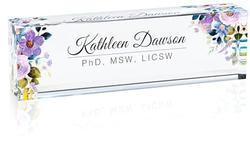 Desk Name Plate Personalised - Custom Office Gifts, Desk Ornamental Accessories,Promotion Gift for Colleagues, Employees, Daughters, Bosses and Teachers(Rose)