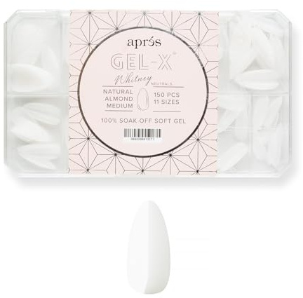 Aprés Neutrals Gel-X Whitney Nail Tips Box (Natural Almond Medium, 150)