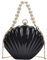 YUEZHAN Abendtasche Damen Clutch Damen Muschel-Form Schulter Tasche Mit Perlen Griff Umhängetasche Mit Kette Mode Party Hochzeit Clutch Handtasche Täglich Gebrauch Schwarz
