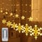 Ninonly Weihnachten Lichtervorhang Lichterkette, 126 LED Schneeflocken Sterne Lichterkette Fenster, 8 Modi Led Vorhang Lichter Wasserdicht, Batteriebetrieben Weihnachten Deko für Innen Aussen Balkon