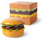 TUCHACA Ceramic Bowls & Plates Sets, Cute Burger Style 5-Pieces Dinnerware Sets, Dinner Dessert Plates and Cereal Bowls with Lid Sets.