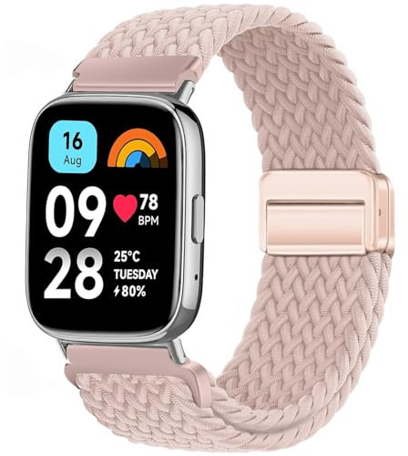 Issinlky cinturino in nylon intrecciato per Xiaomi Redmi Watch 3 Active, cinturino elastico per Xiaomi Redmi Watch 3 Active