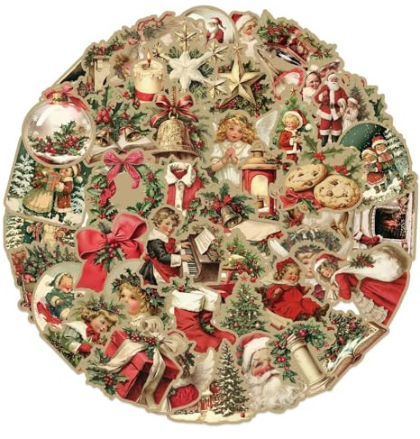 50 Stück Aufkleber Weihnachten Weihnachtssticker Selbstklebend Weihnachtsaufkleber Retro Weihnachten Etiketten Geschenkaufkleber Für Wasserbecher, Mobiltelefone, Notebooks, Koffer 6x4x0,1 Cm