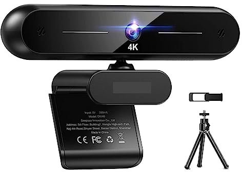 AUBEST Webcam, Webcam 4K HD Webcam 8MP Auto Focus USB Web Camera With Microphone Webcamera For Laptop PC/Video Call/Streaming