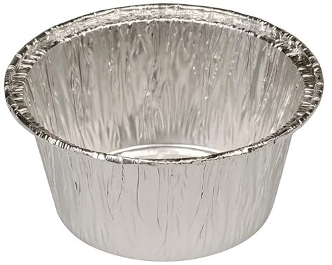 Abena Silver Foil Pie Cases - Pack of 150, Ø8cm for Soufflé, Mince Pies & More