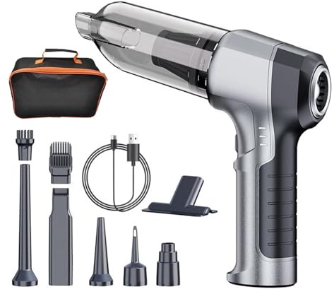 Aspirapolvere per auto Aspirapolvere per auto Aspirapolvere senza fili senza fili ad aspirazione potente Macchina per la pulizia dell'aspirapolvere portatile portatile aspirabriciole(Silver Set)