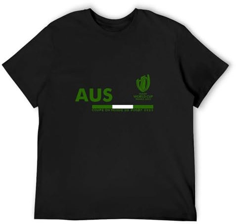 Maillot De Rugby pour Homme Et Femme Coupe du Monde 2023 Blanc Jaune Noir Rouge T-Shirt Black M