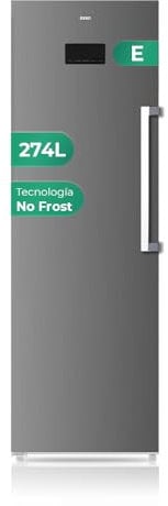Svan Congelador Vertical Inox SCV185601ENFDX. Capacidad 274 Litros, 4 Star, Puerta Reversible, Modo Super Congelación, No Frost, Puerta Abatible, Bajo nivel Sonoro, Eficiencia Energética Clase E