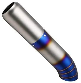 YSQOJF Punta Silenziatore Auto modificata Scarico Finale Gola 67mm Ingresso 89mm Uscita Scarico in Titanio Punta Blu bruciata Acciaio Inox Tubo Scarico