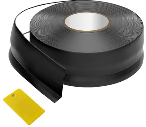 Jyvex 28M Winkelprofil PVC Selbstklebend 50x20mm Schwarz | weichsockelleiste wandabschlussleiste für küche arbeitsplatte fußboden kanten zuschneidbar