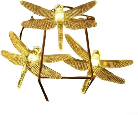 MeevrgR Solar Powered Dragonfly Lights, Outdoor Waterproof 50 LED String Lights 7 Metre, Warm White Decorative Garden Lighting for Christmas Patio Yard Tree Decoration(White 7M 50 Lights)