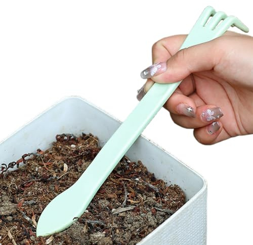 Rechen für Pflanzen, 3 Tootales Rake Hand zum Auftragen und Transplantis, Bonsai Garden Tool, 2-in-1-Kultivator mit ergonomischem Griff für Zimmerpflanzen, Balkon und Gartenpflege