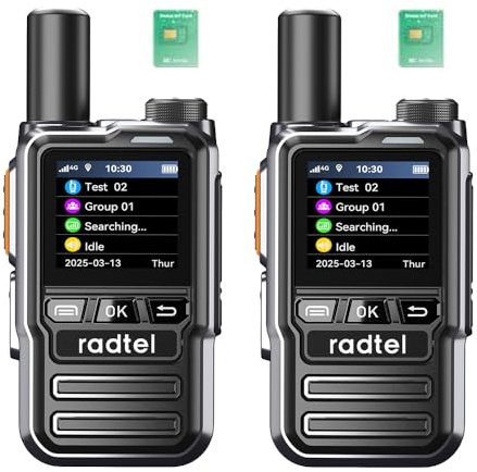 Radio Radtel P8 PoC (Push-to-Talk su cellulare), walkie talkie a portata illimitata per tutto il paese, radio bidirezionali, radio amatoriale GXIN (confezione da 2 con 2 SIM)