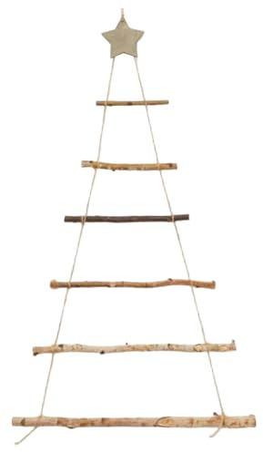 Decoración navideña de Pared, árbol de Navidad de Madera de 7 Niveles para Colgar en la Pared con Estrella en la Parte Superior para decoración Personalizada, árbol de Navidad para Ventana