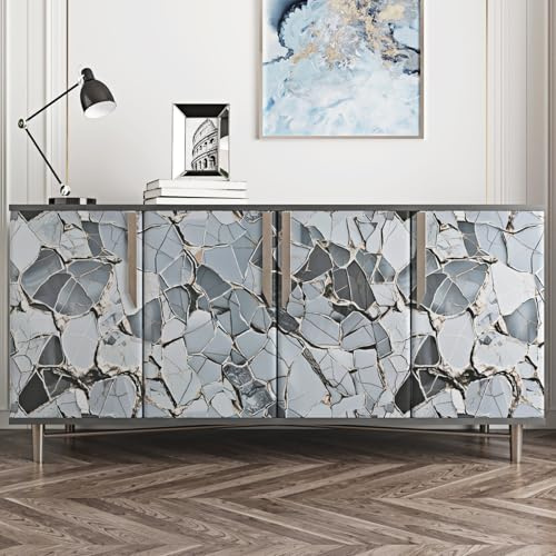 Skyblur Klebefolie Marmoroptik Küchenfolie Blau 40x300cm | Tapete, Wohnzimmer