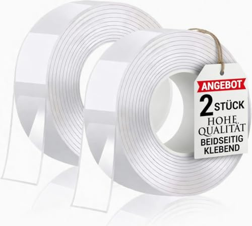 Lote de 6 m de 2 cintas adhesivas de doble cara extra fuertes transparentes 3 m x 2,3 cm cinta adhesiva de doble cara extra fuerte transparente para pared adhesivo de doble cara 3m extra fuerte