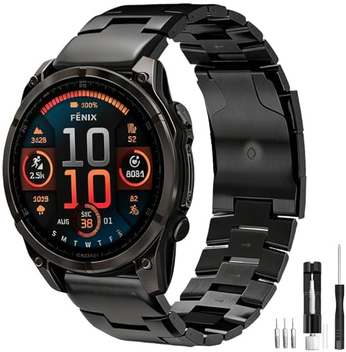 Titan Armband für Garmin Fenix 8 43mm/Fenix 7S/7S Pro/FEnix 6S/6S Pro/FEnix 5S Plus/5S, 20mm Ersatzarmband Titan Quick Fit Armband für Epix 2 42mm/Descent Mk2S/Approach S70 42mm