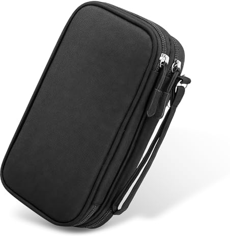 Aihoom Portable Cable Organiser Bag Travel Organiser Pouch, Double-Layer Electronics Accessories Organiser Bag, All-in-One, Power Bank, Earphones, USB, Travel Gadget Bag Cable Organiser Black