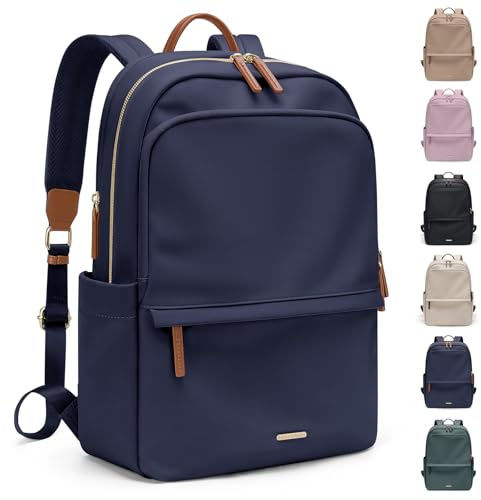GOLF SUPAGS Laptop Backpack for Women Slim Computer Bag Work Travel College Backpack Purse Fits 14 Inch Notebook, Navy Blue