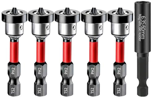6 Stück Trockenbau, 1/4 Sechskantschaft Gipskarton Bit, Trockenbau Werkzeug mit PH2 Aufsätzen, Passend für Akkuschrauber, Professionelle Ausrüstung für Bauprojekte