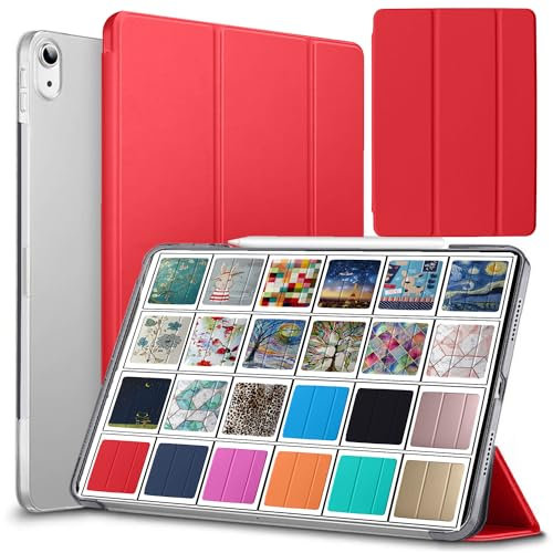 Durasafe iPad Pro 10,5/Pro 2016/iPad 9,7 2017/Mini 4/Mini 1, 2 y 3 Case Ultra Slim Smart [Tri-fold translúcido funda] [función sleep/wake función] verde rosso iPad Pro 10.5 2017