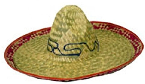 Boys Mexican Straw Sombrero Embroidered Hat Mens Halloween Party Accessory Hat