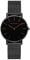 HANNAH MARTIN Damen Uhren Analog Quarz Edelstahl Wasserdicht Mesh Ultradünne (Schwarz Oberfläche ，Schwarz Armband 2)