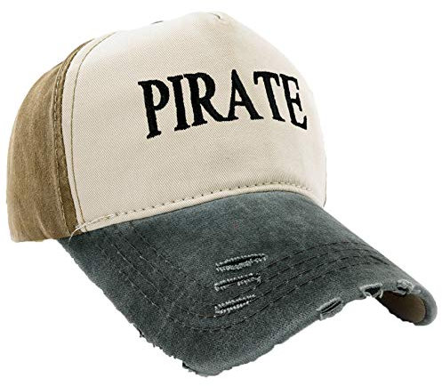 MFAZ Morefaz Ltd Kapitänsmütze Mütze Army Baseballmütze Damen Herren Cap Captain,Crew,Pirate (Pirate Graphite Peak)