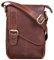 ROYALZ 'Louisiana' Leder Umhängetasche Klein für Männer Herren Ledertasche Mini Seitentasche Vintage Look Tasche zum Umhängen, Farbe:Roma Cognac Braun