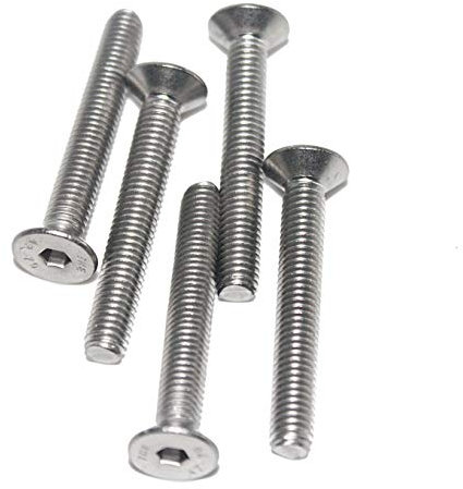 Senkschraube M6 x 55 mm, Edelstahl V2A VA A2, DIN 7991 / ISO 10642, Innensechskant, 10 Stück
