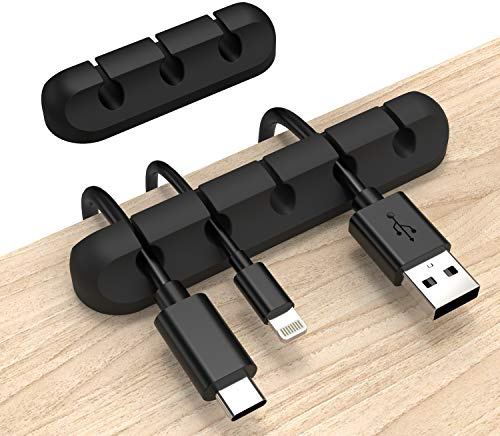INCHOR Cord Organizer for Desk, Cable Organizer Cable Clips Holder Black