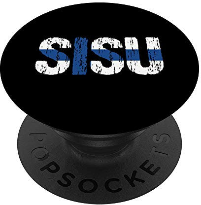 Sisu Finnische Flagge Finnland Suomi Geschenk PopSockets PopGrip: Ausziehbarer Sockel und Griff für Handys/Tablets mit Tauschbarem Top