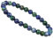 ELEDORO Stretch Armband aus echten Edelstein-Perlen (6mm) – Perlenarmband für stilvolle Eleganz (Azurit Malachit)