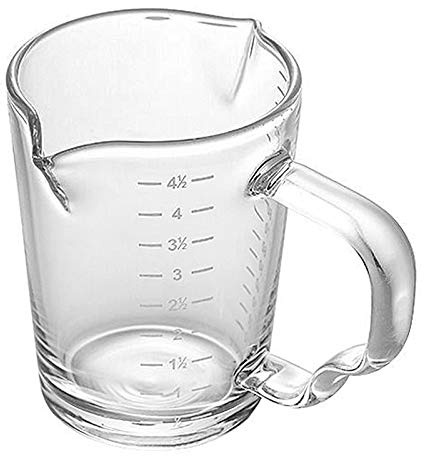 Glas Messbecher mit Messskalen Hitzebeständiges Kältebeständiges Doppelmund Glas Hausgemacht Kaffee Sahne Saucetasse Mischbecher Messbecher Cappuccino Geeignet für Zuhause Café Büro 150ml
