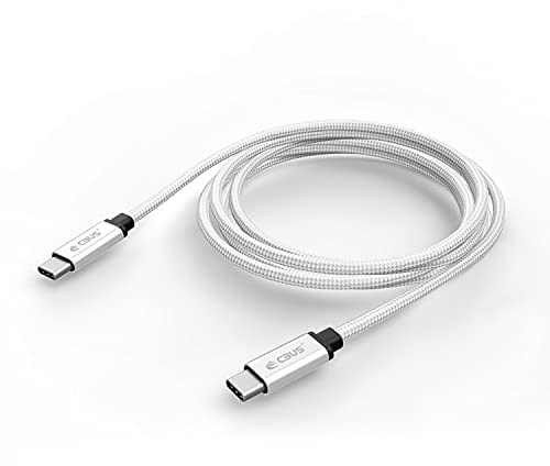 CBUS Braided USB C to USB C Charger Cable 2m Heavy-Duty for Xiaomi Redmi, Honor Magic, Google Pixel, Oppo Find/Reno, Sony Xperia, Motorola Moto/Edge/Razr, Nothing Phone, TCL, Nokia (Silver)