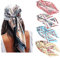 WELROG 90x90cm Große quadratische Fleckschals für Damen 4 PCs Frauen Seidig wie Kopftuch Bandanas Haarschal Halstuc Schlafringe (Set #6)