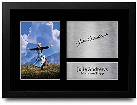 HWC Trading FR A4 Julie Andrews Sound of Music Maria von Trapp - A4 Framed Geschenke Gedruckt, Signiert Autogramm Bild Für Film-Erinnerungsstücke-Fans - A4 Eingerahmt