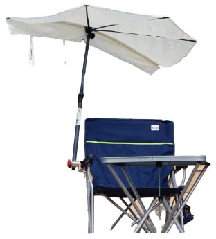 Holly Reise-Freizeit-Set - 2 FALTSTÜHLE + GETRÄNKEHALTER + FALTTISCH + Tragetasche - 13,3 KG - MIT FÄCHERSCHIRM - Weiss - IT Fächerschirme Video