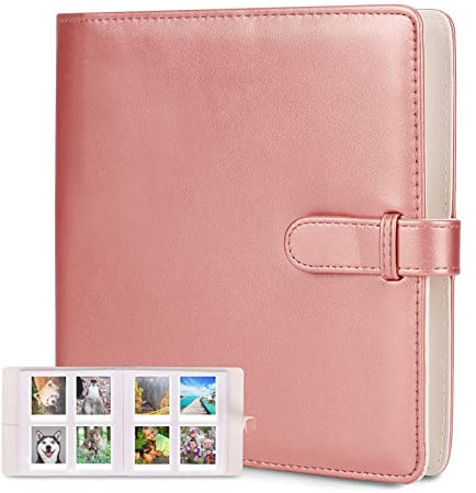 Leebotree Fotoalbum Kompatibel mit Instax Mini/Square Film, Platz für 256 Fotos in Taschen Kompatibel mit Mini 11 / Liplay, Square SQ 6 SQ10 SQ20 SP-3 Film (Blush Gold)