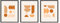 HAUS AND HUES Boho-Poster, Boho-Bilder, Wanddekoration, Set mit 3 geometrischen Bildern, Mitte des Jahrhunderts, moderne Kunst, Bauhaus-Poster, abstrakte Wandkunst, Orange, neutrale Kunst (28,9 x 35,6