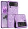 YINLAI Samsung Galaxy Z Flip 4 Case Glitter Shiny Sparkly Slim Shockproof Hybrid Covers Drop Protection Girly Women Phone Case for Samsung Galaxy Z Flip 4 5G,Purple