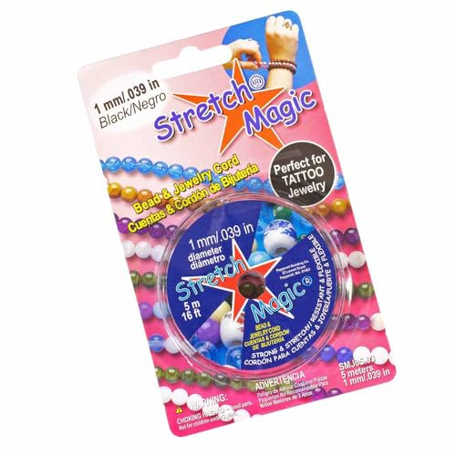 Pepperell Cordon élastique pour bijoux Perles magiques Transparent Noir perle 5 m 25 m 100 m 0,5 mm 0,6 mm 0,7 mm 0,8 mm 1 mm de diamètre