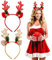2 Stück Weihnachten Stirnband Rentier Geweih Haarreifen Partyhüte Xmas Haarband Haarreif mit Ohren Weihnachten Kopfhut Kostüm Stirnbänder Fotostand Kopfschmuck Partydekoration für Kinder Erwachsene