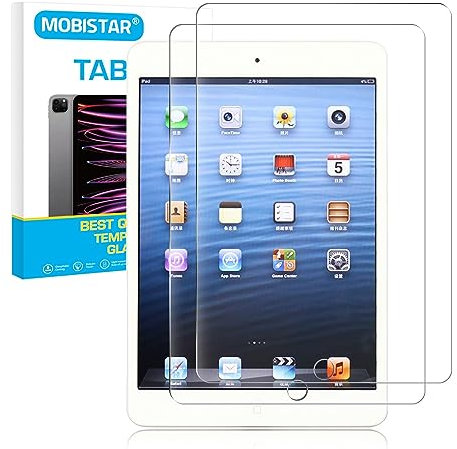 MOBISTAR Confezione da 2 pellicole proteggi schermo in vetro temperato per iPad Mini, Mini 2, Mini 3 7,9 ''