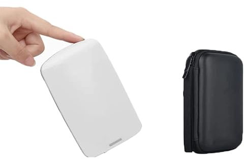 EGEN Disque dur externe HDD 1 To/750 Go/60 Go, USB 2.0 de sauvegarde avec pack de rangement, convient pour PC de bureau, MacBook, ordinateur portable, PS4, Smart TV (750 Go, blanc)