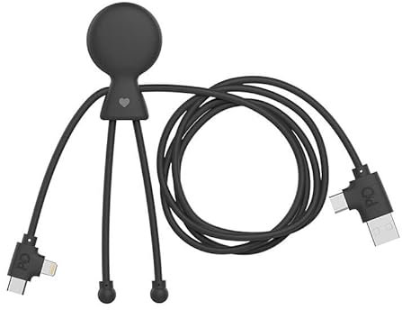Xoopar - Câble Multi USB 3 en1 USB-C, USB, Lightning - Mr Bio Long 1m - Charge Rapide - Chargeur Universel Iphone,Samsung,Xiaomi,Huawei,Wiko,LG - Noir