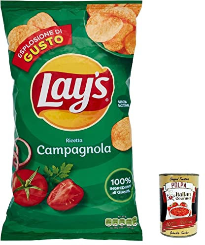 Lay's Campagnola - 24 fichas de patatina, saladas, 133 g, patatas fritas y polpa italiana gourmet (400 g)