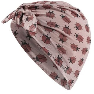 Sterntaler Knotenmütze Marienkäfer - Sommermütze Baby mit UV -Schutz 50+ aus Flammgarn -Jersey - Turban Beanie Mütze Baby - zartrosa, 49