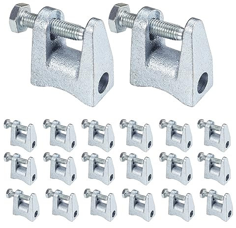 VENITOR Hochwertige silberne Balkenklemme, 3,8 cm, verzinktes Eisen, geeignet für Schweißen/Tischler/Bau/Haushalt, 20 Stück
